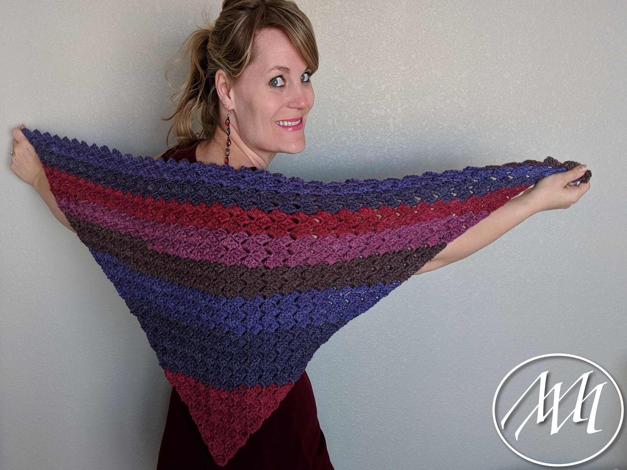 Caron Triangular Knit Shawl Pattern