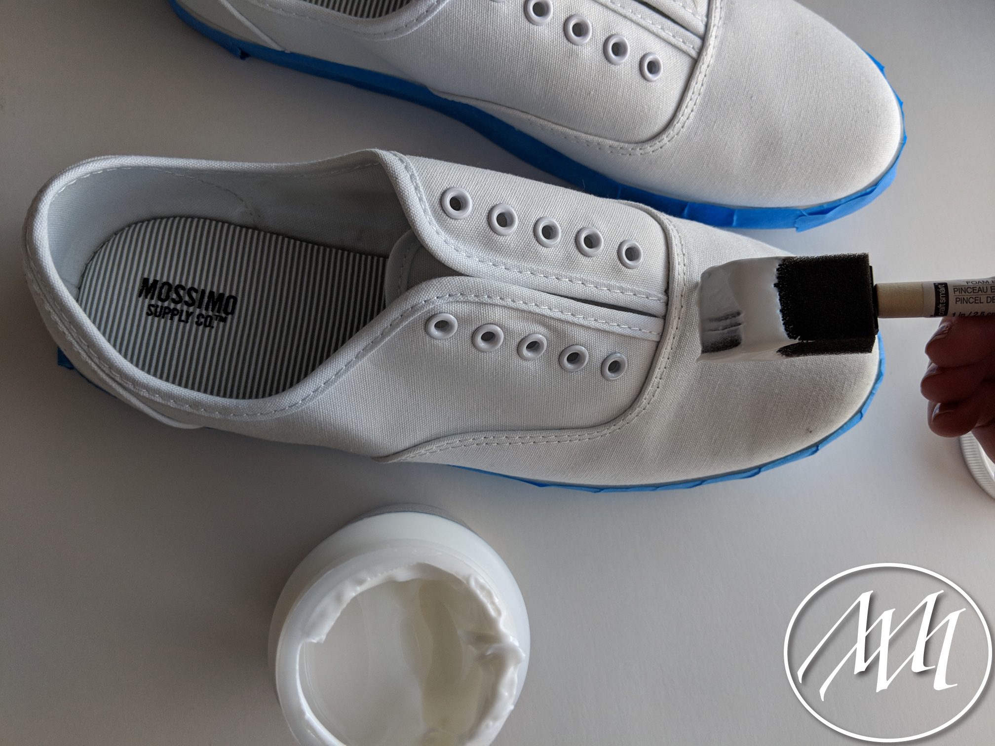 white canvas craft shoes