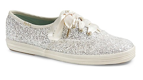 white sparkly keds