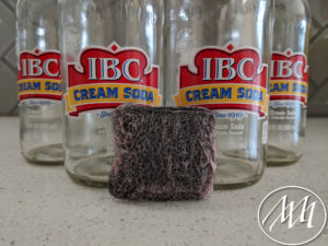 IBC Glass bottles with Brillo Pad
