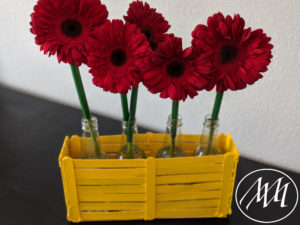 Finished popsicle flower centerpiece display