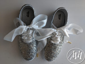 Finished DIY Glitter Canvas Shoes 