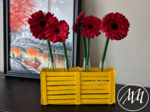 Finished popsicle flower centerpiece display