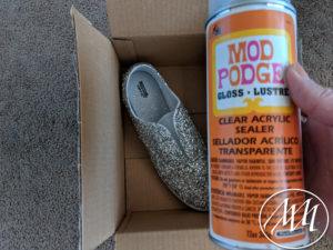 Mod Podge Spray Glitter Shoes