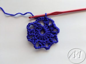 Finished crocheted flower base