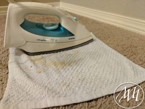 Drawing stain out of carpet and into the wash cloth