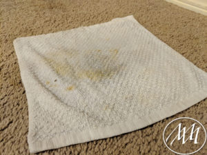 Gross stain on wash cloth