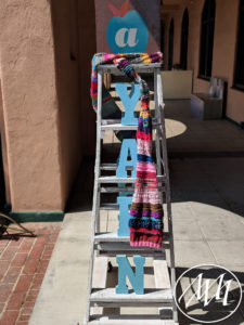 Cute Yarn Ladder outside of Apricot Yarn & Supply