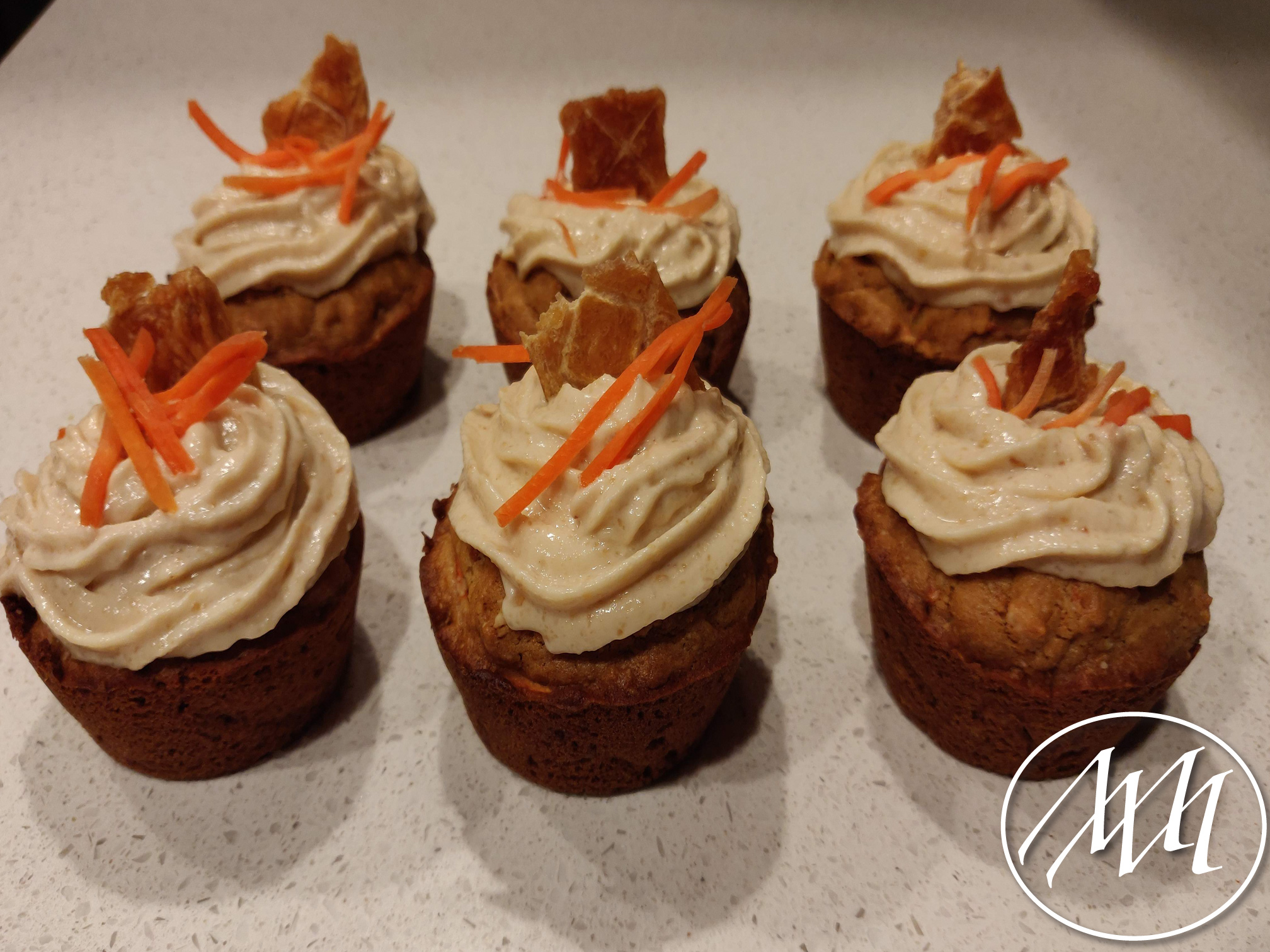 Carrot and Peanut Butter Pupcakes