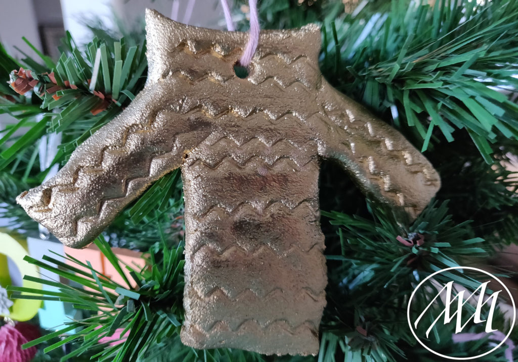 Finished Sweater Ornament on Tree
