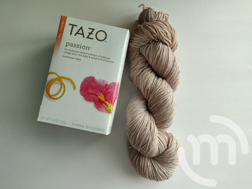 Finished Tazo Passion Tea Dyed Yarn